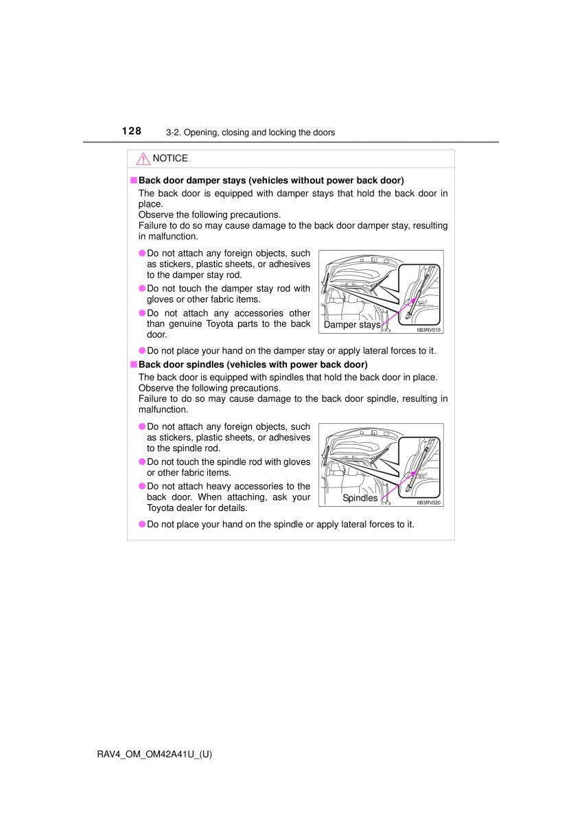 Toyota RAV4 IV 4 owners manual / page 128