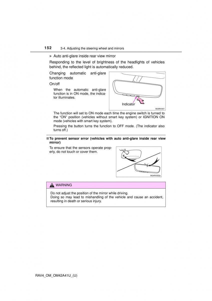 Toyota RAV4 IV 4 owners manual / page 152