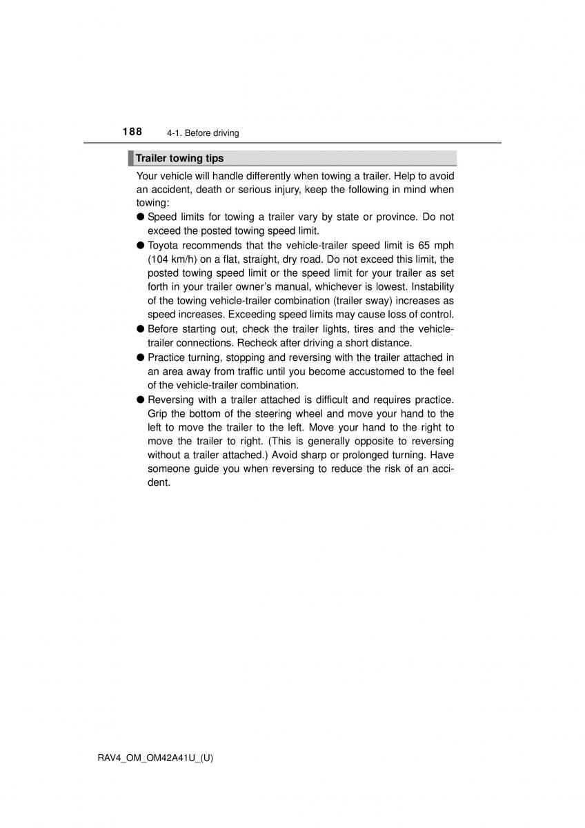 Toyota RAV4 IV 4 owners manual / page 188