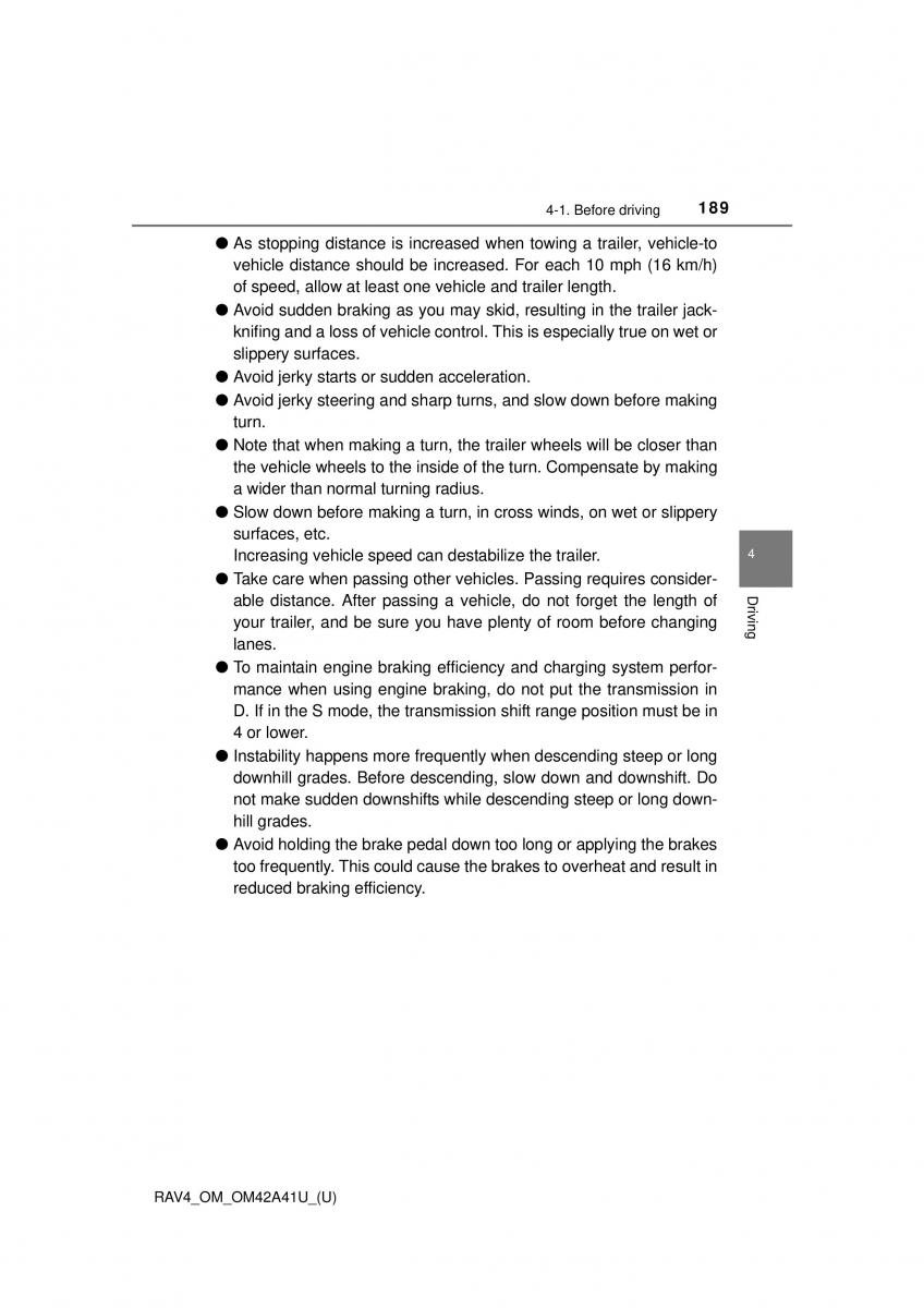 Toyota RAV4 IV 4 owners manual / page 189