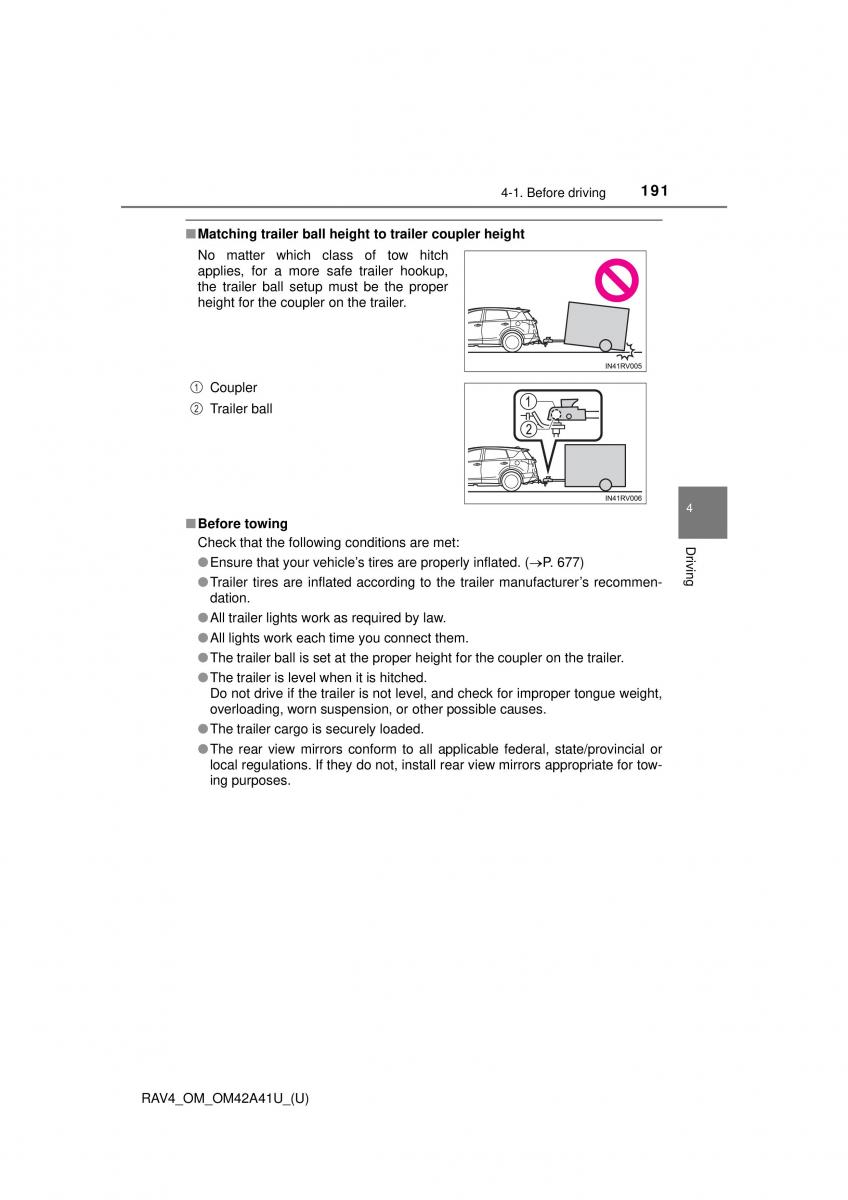 Toyota RAV4 IV 4 owners manual / page 191