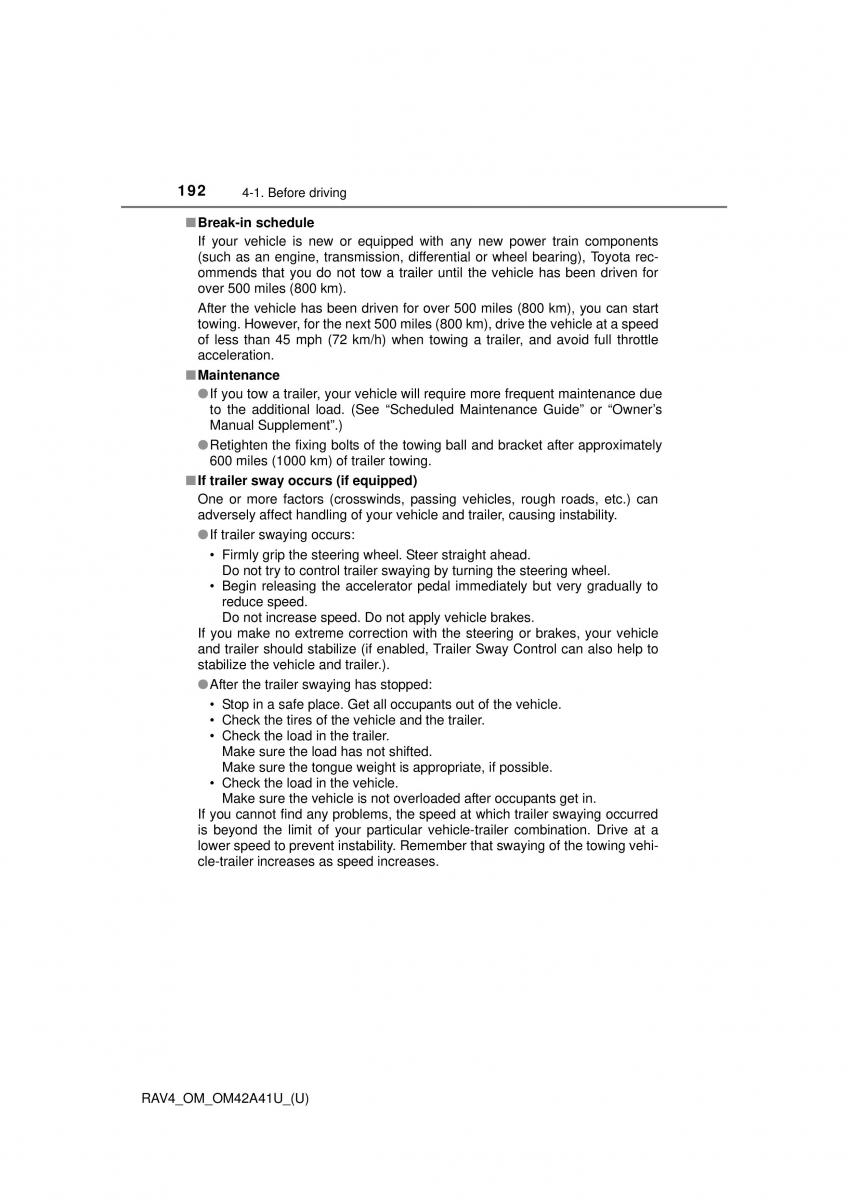 Toyota RAV4 IV 4 owners manual / page 192