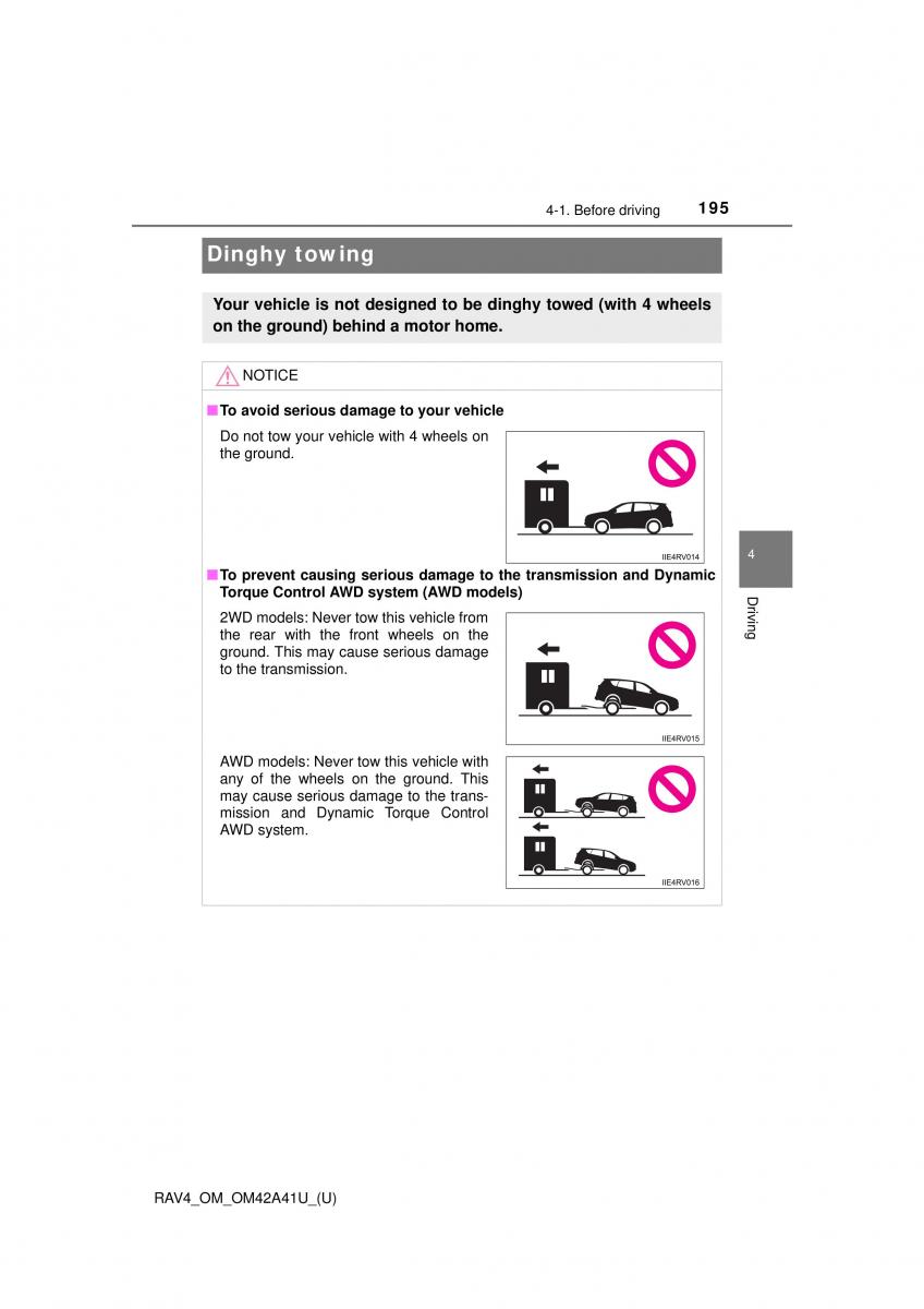 Toyota RAV4 IV 4 owners manual / page 195