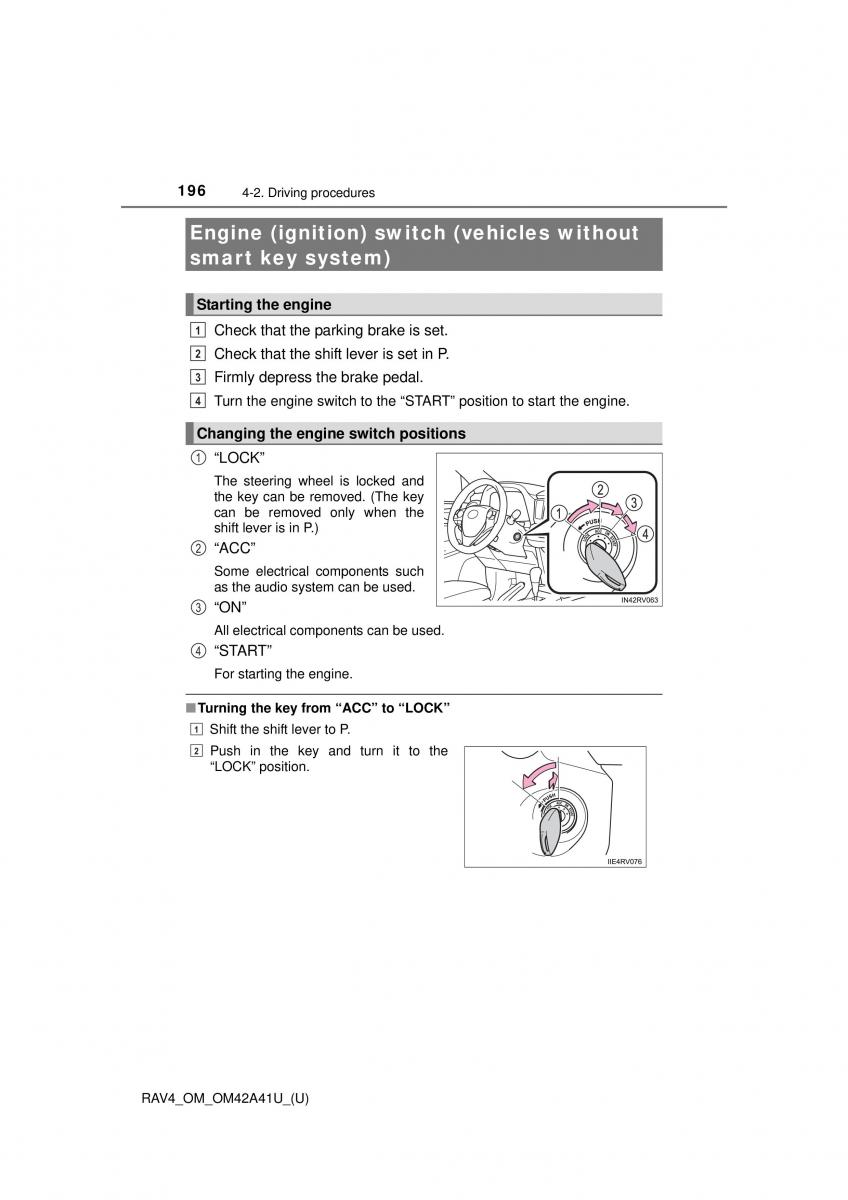 Toyota RAV4 IV 4 owners manual / page 196