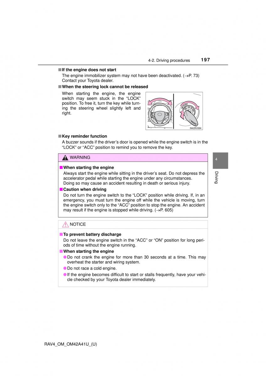 Toyota RAV4 IV 4 owners manual / page 197