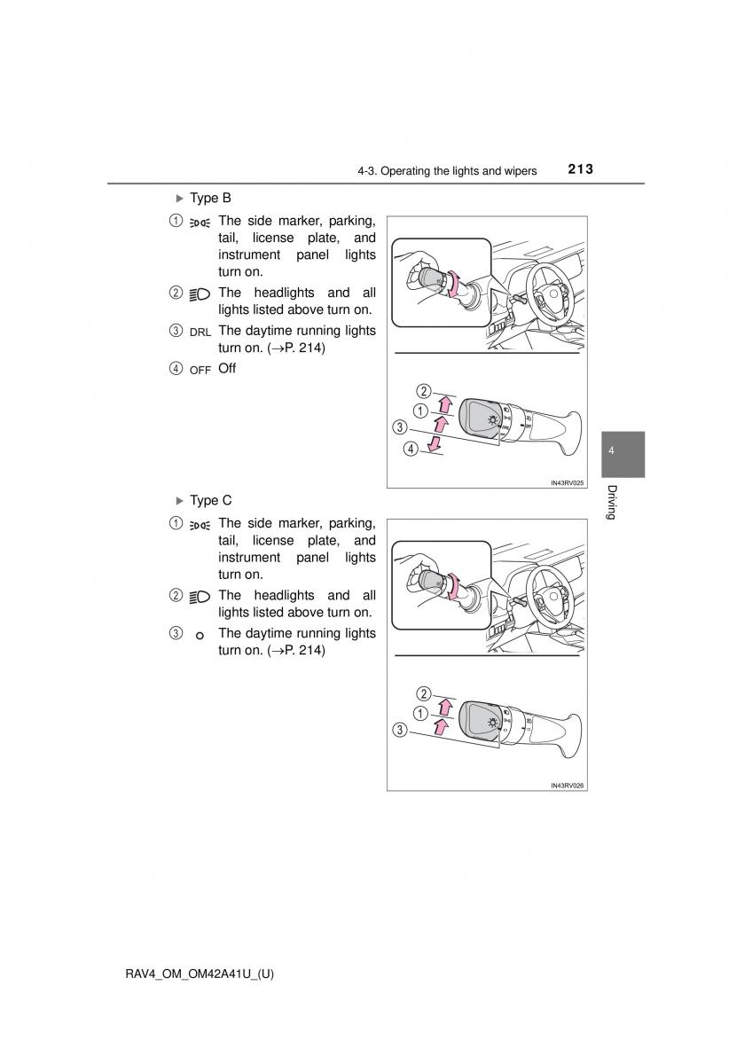 Toyota RAV4 IV 4 owners manual / page 213