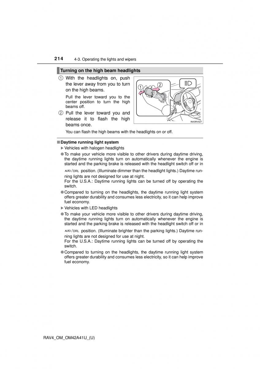 Toyota RAV4 IV 4 owners manual / page 214