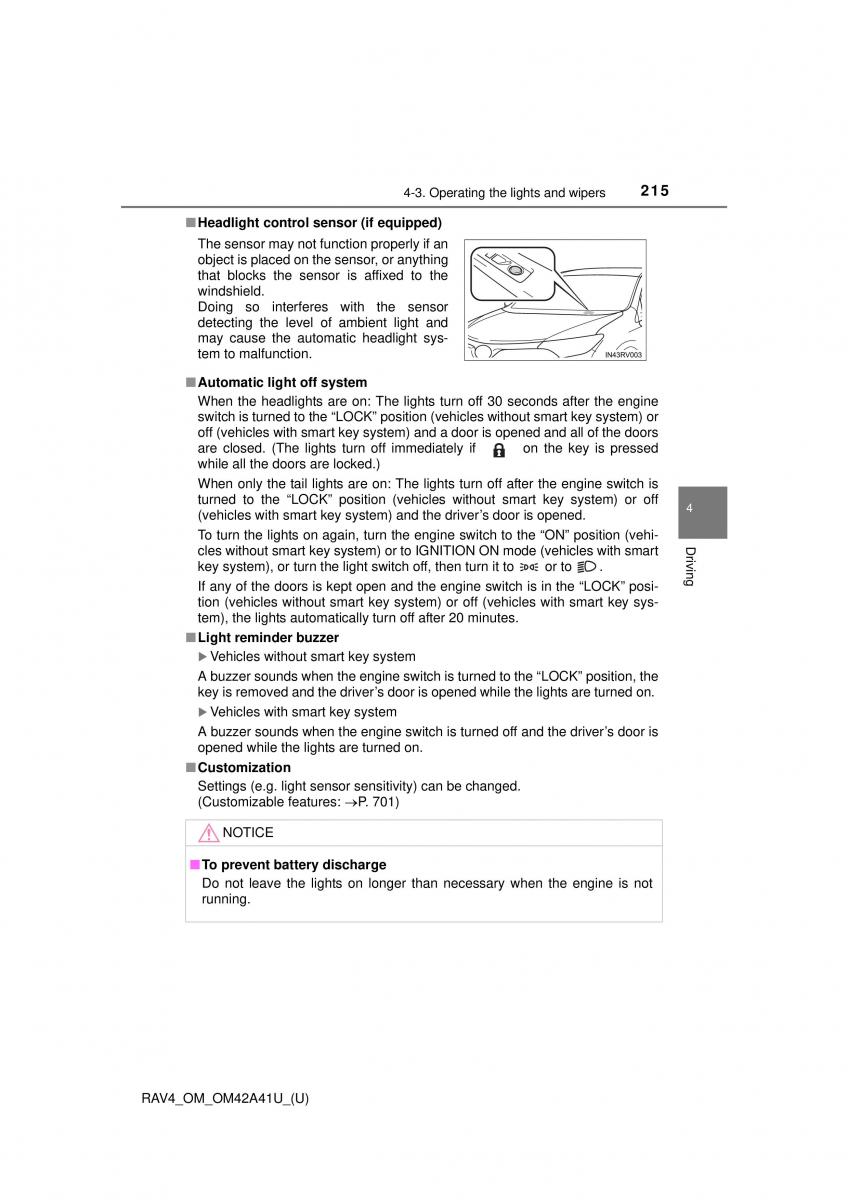 Toyota RAV4 IV 4 owners manual / page 215