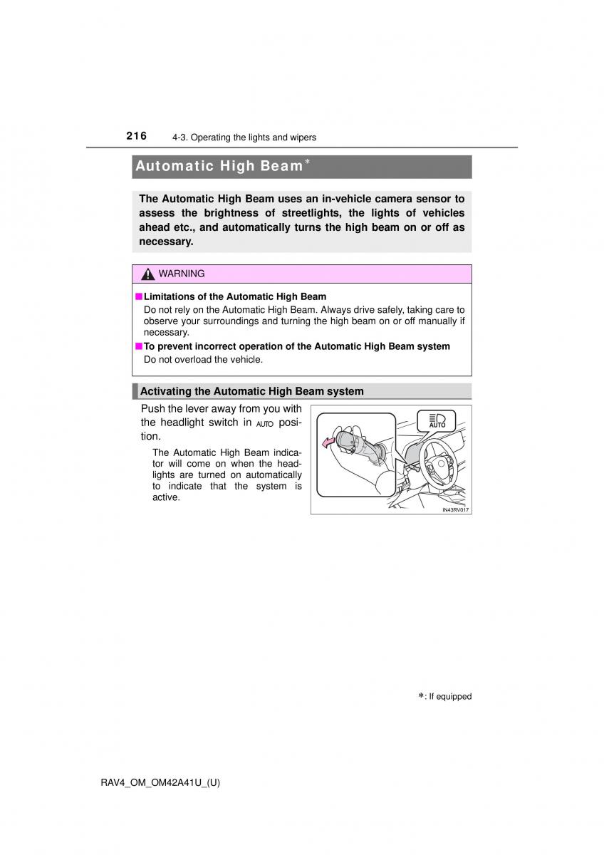 Toyota RAV4 IV 4 owners manual / page 216