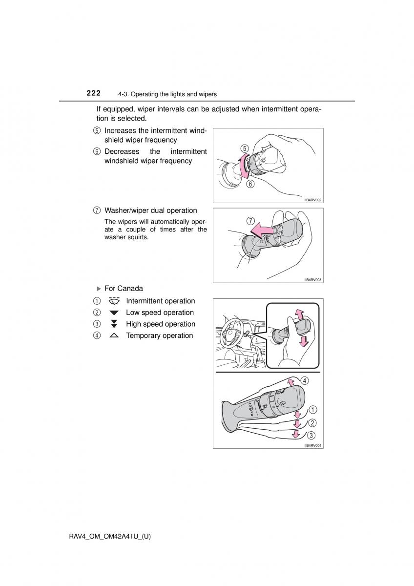 Toyota RAV4 IV 4 owners manual / page 222