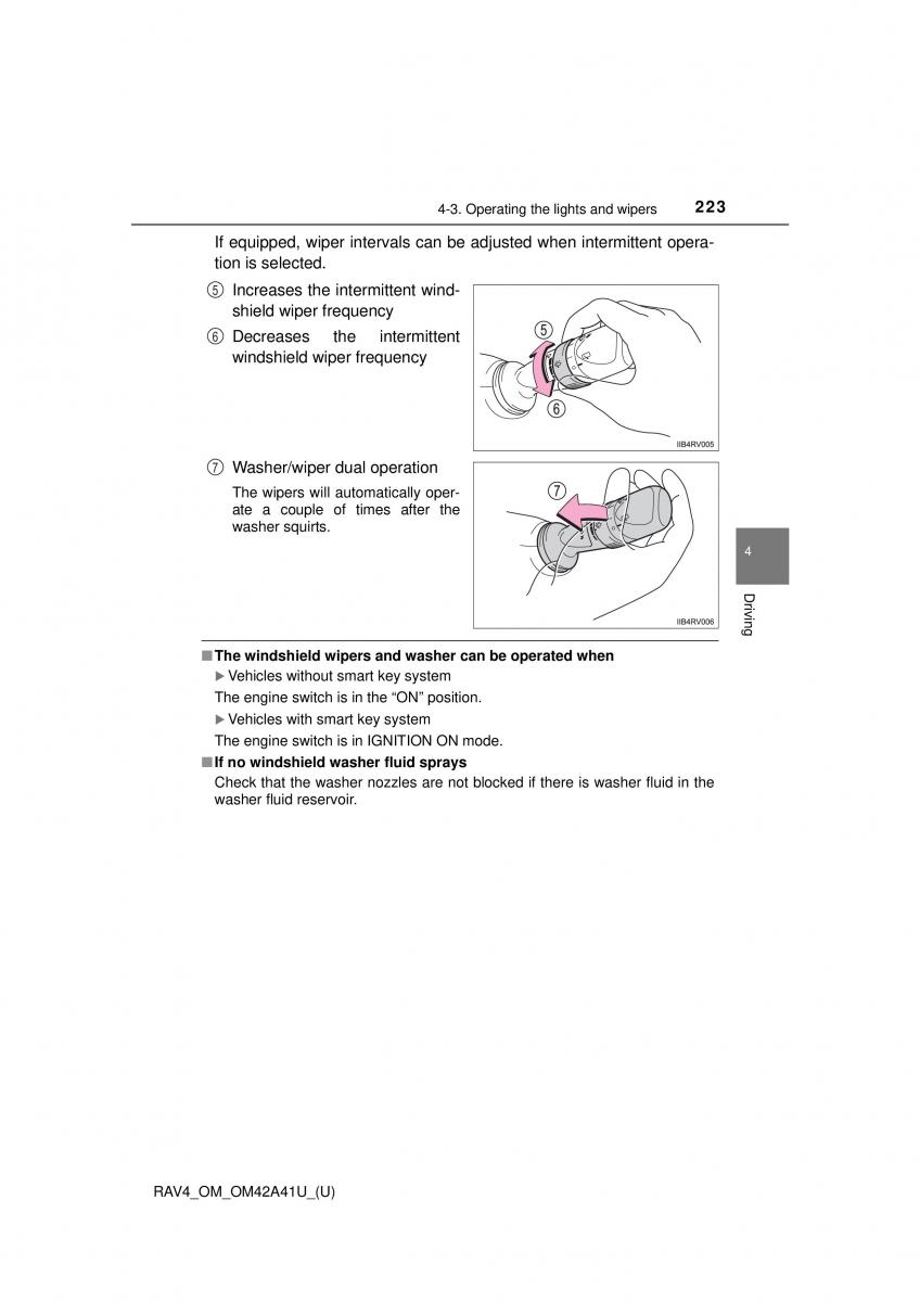 Toyota RAV4 IV 4 owners manual / page 223