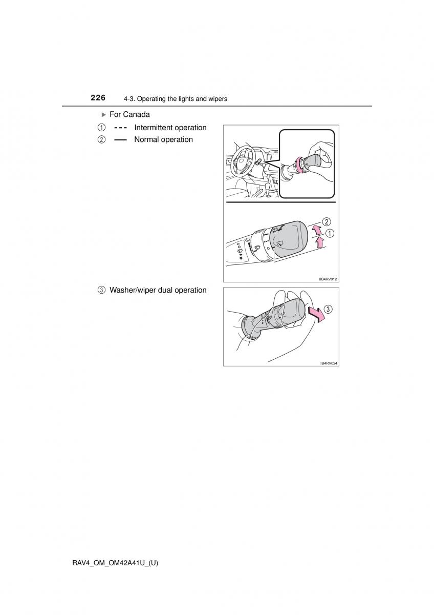 Toyota RAV4 IV 4 owners manual / page 226