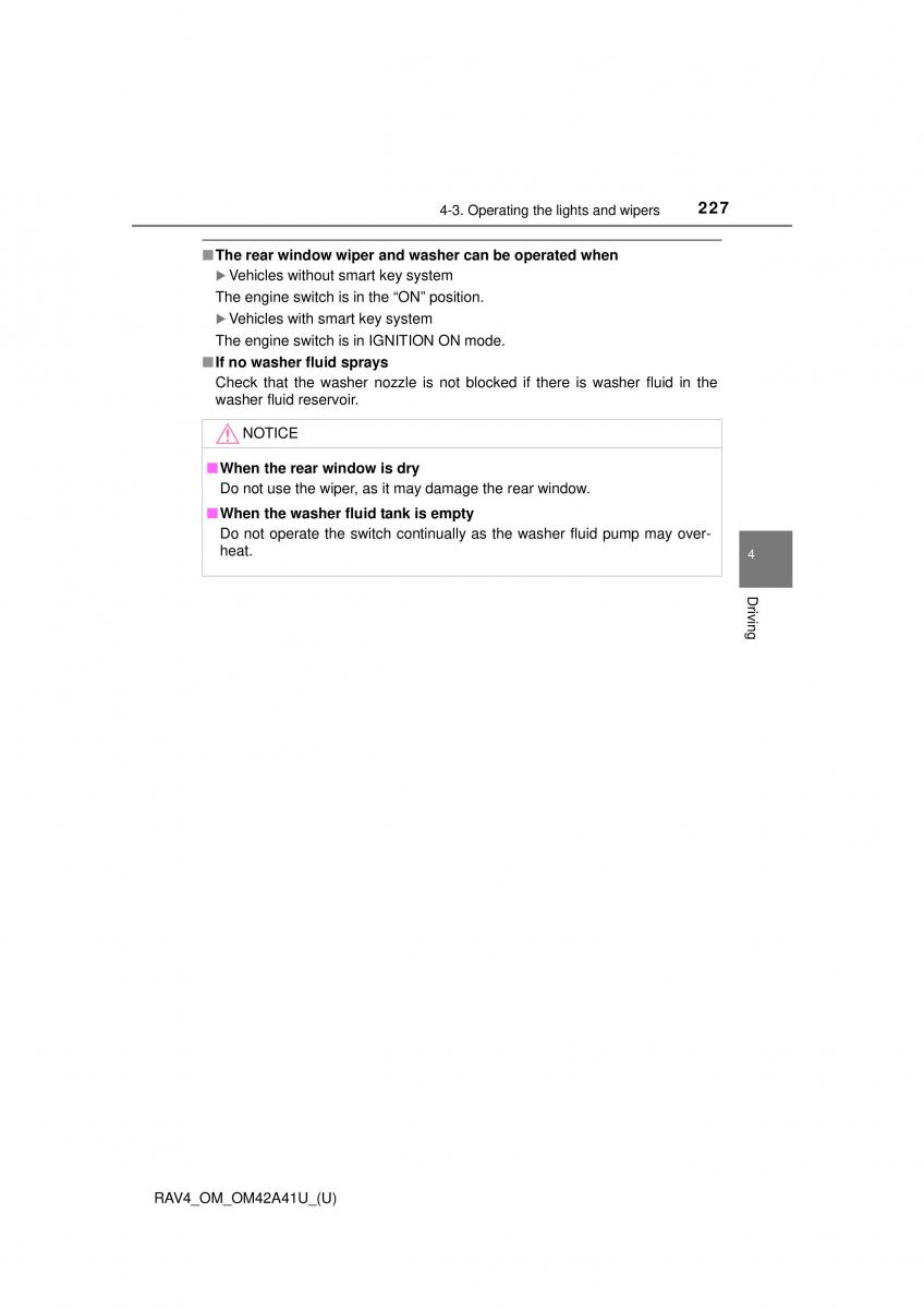 Toyota RAV4 IV 4 owners manual / page 227