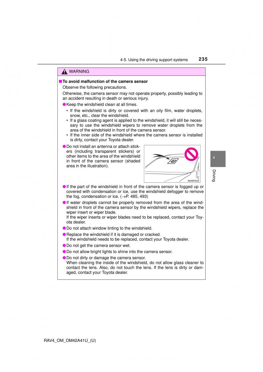 Toyota RAV4 IV 4 owners manual / page 235