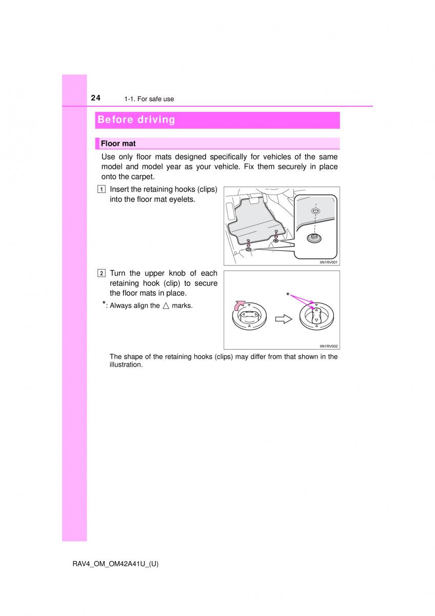 manual  Toyota RAV4 IV 4 owners manual / page 24