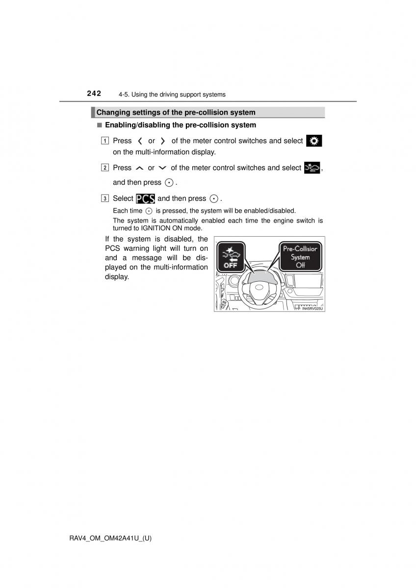 Toyota RAV4 IV 4 owners manual / page 242