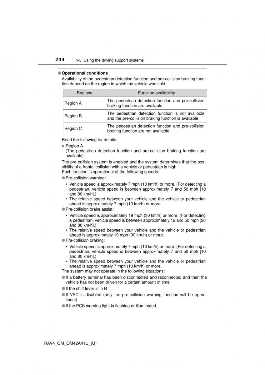 Toyota RAV4 IV 4 owners manual / page 244