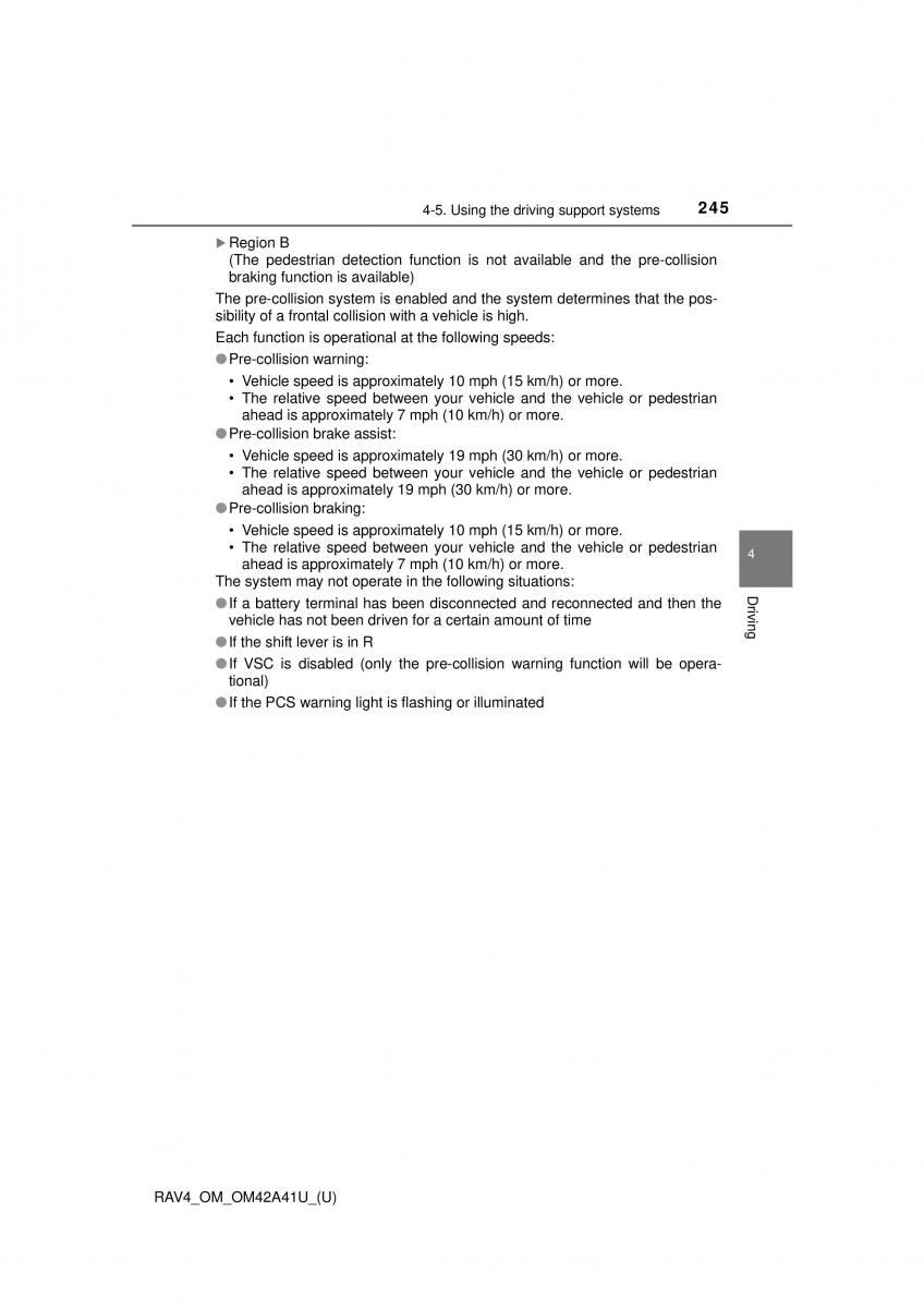 Toyota RAV4 IV 4 owners manual / page 245