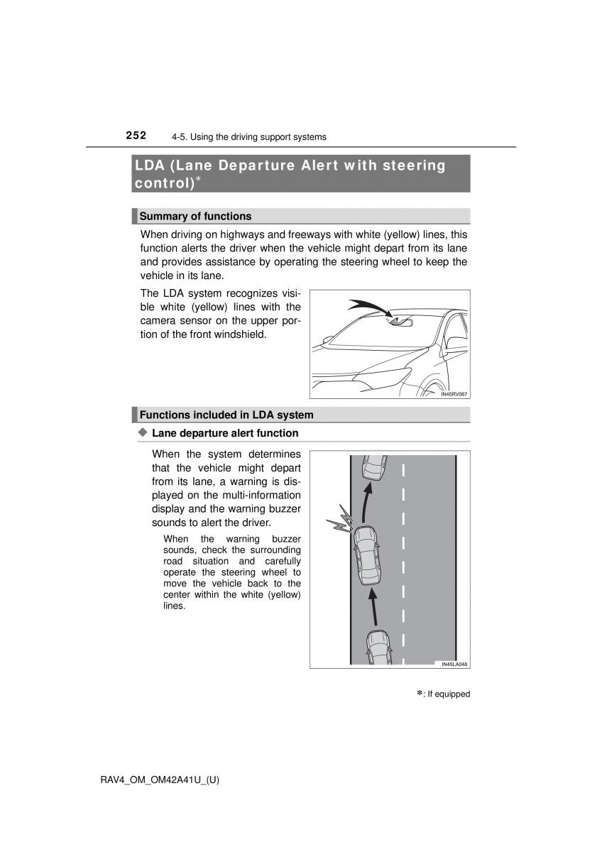 Toyota RAV4 IV 4 owners manual / page 252