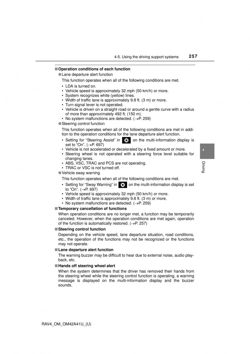 Toyota RAV4 IV 4 owners manual / page 257