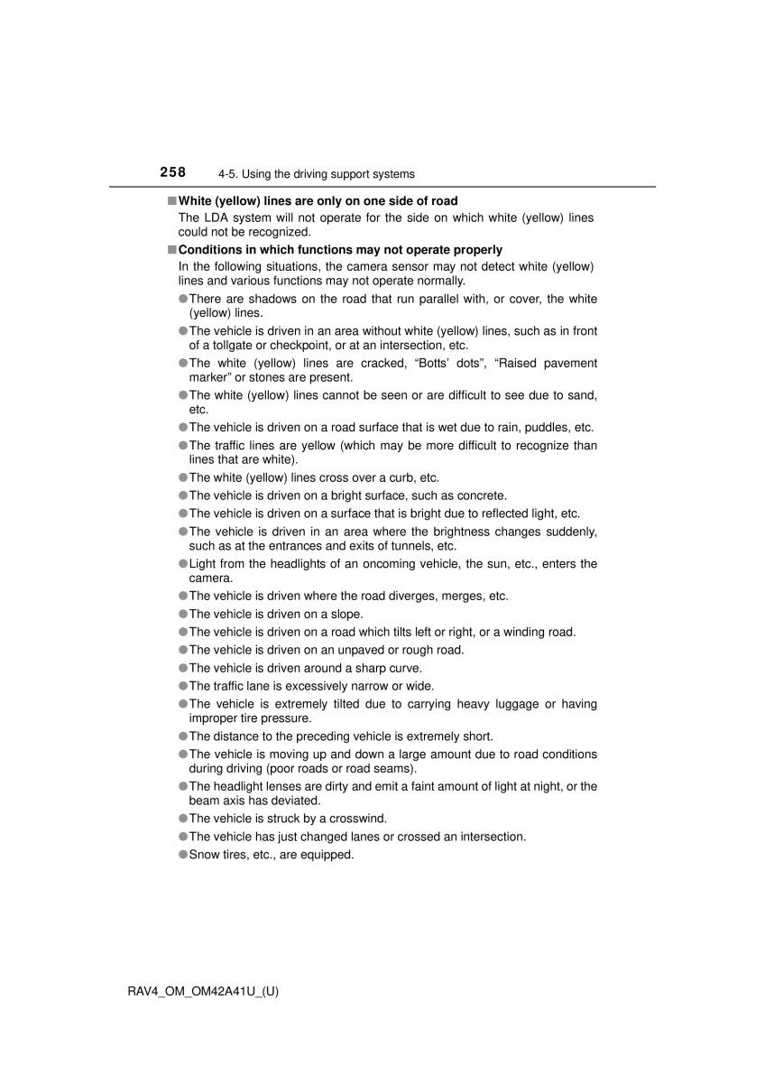 Toyota RAV4 IV 4 owners manual / page 258