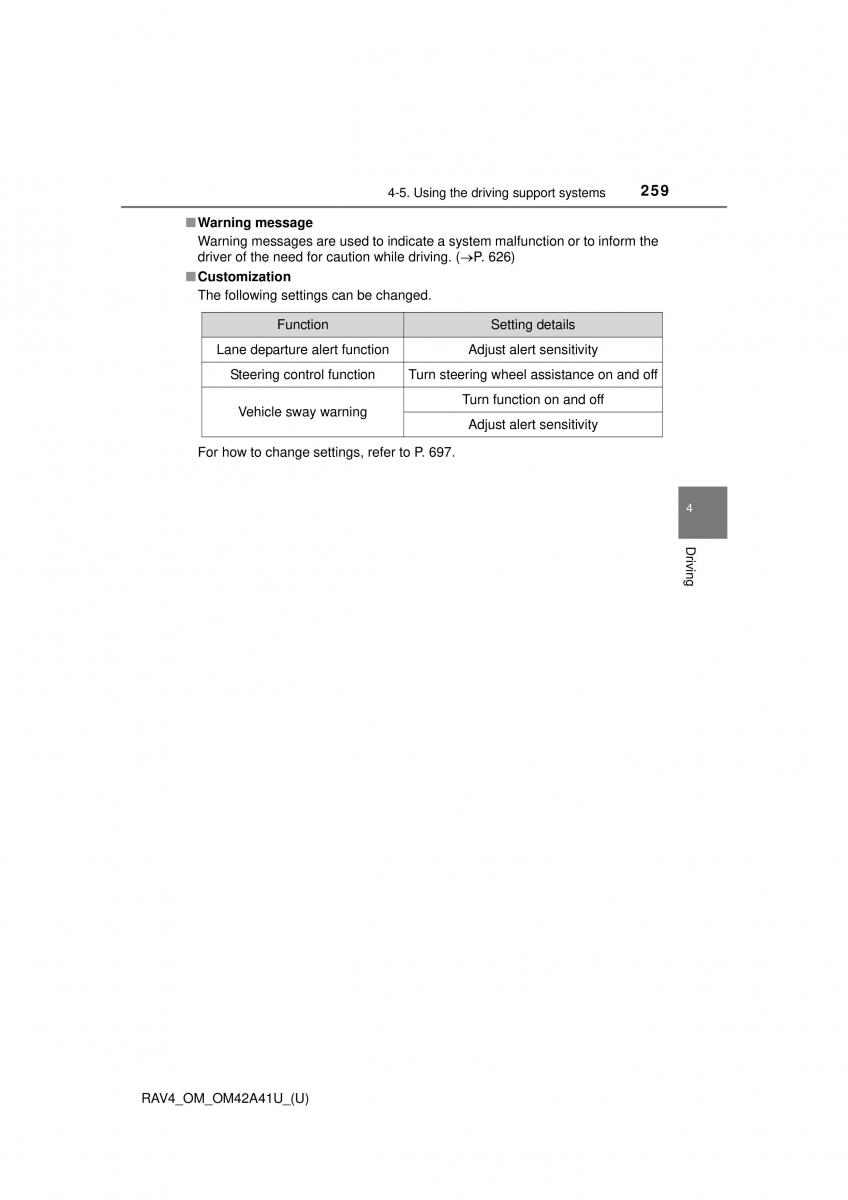 Toyota RAV4 IV 4 owners manual / page 259