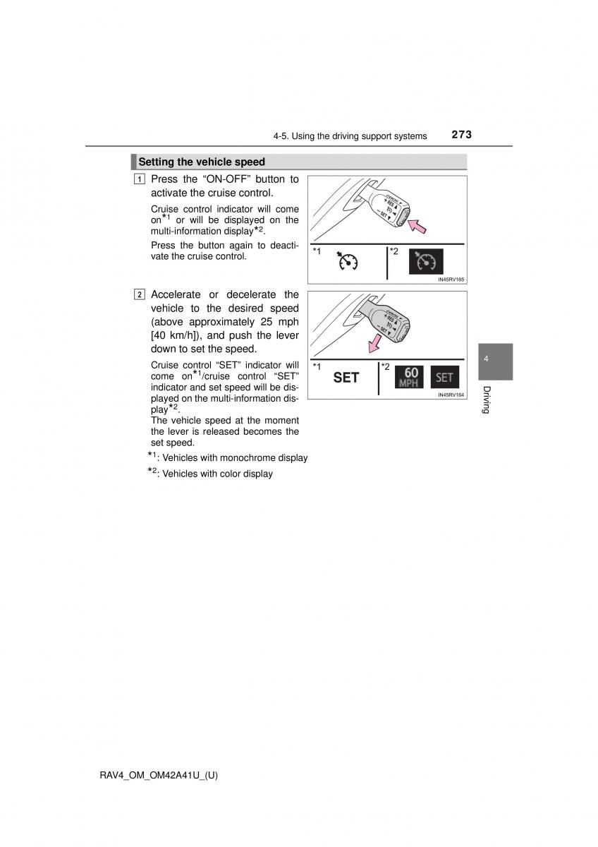 Toyota RAV4 IV 4 owners manual / page 273