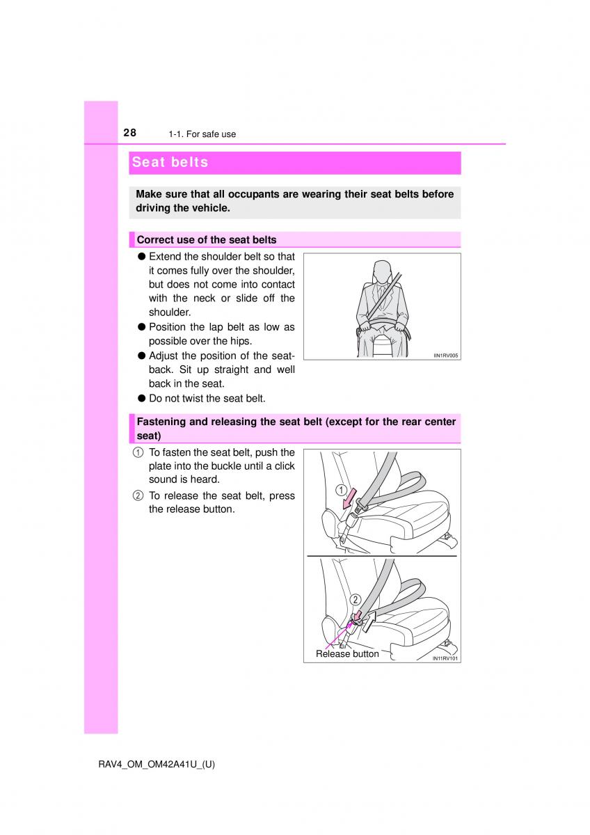 Toyota RAV4 IV 4 owners manual / page 28