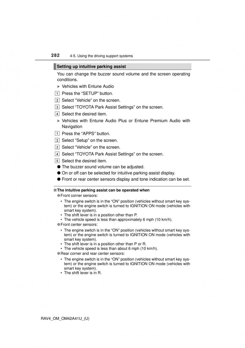 Toyota RAV4 IV 4 owners manual / page 282