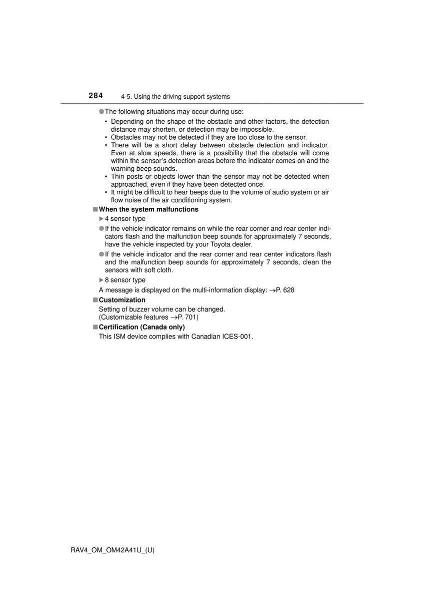 Toyota RAV4 IV 4 owners manual / page 284