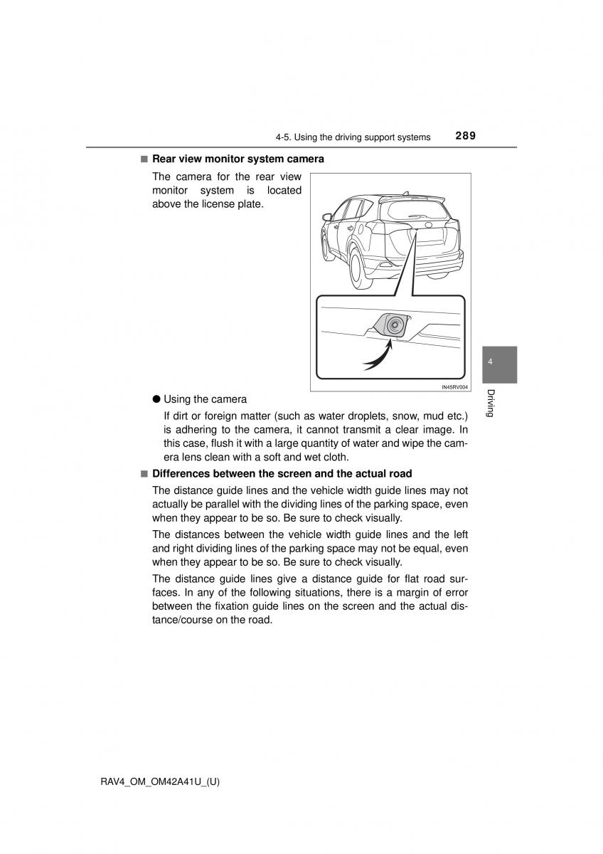 Toyota RAV4 IV 4 owners manual / page 289