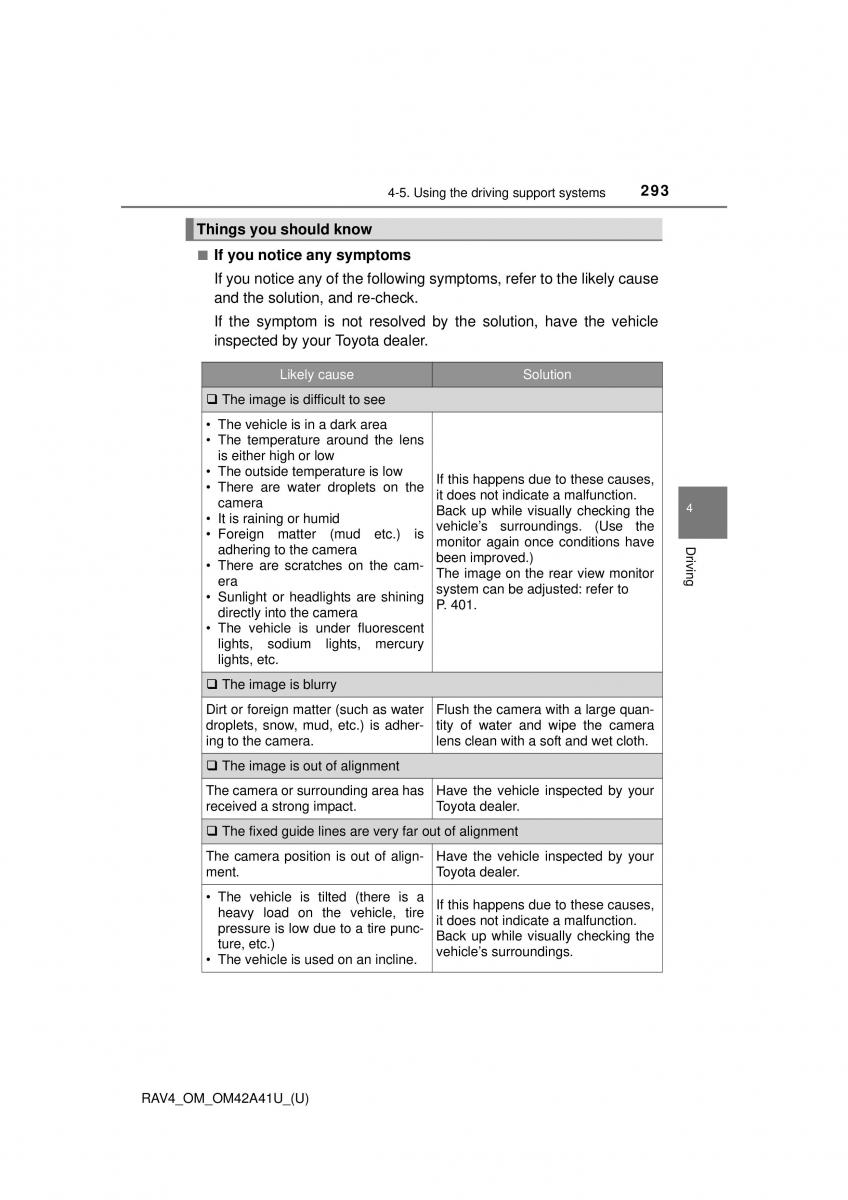 Toyota RAV4 IV 4 owners manual / page 293