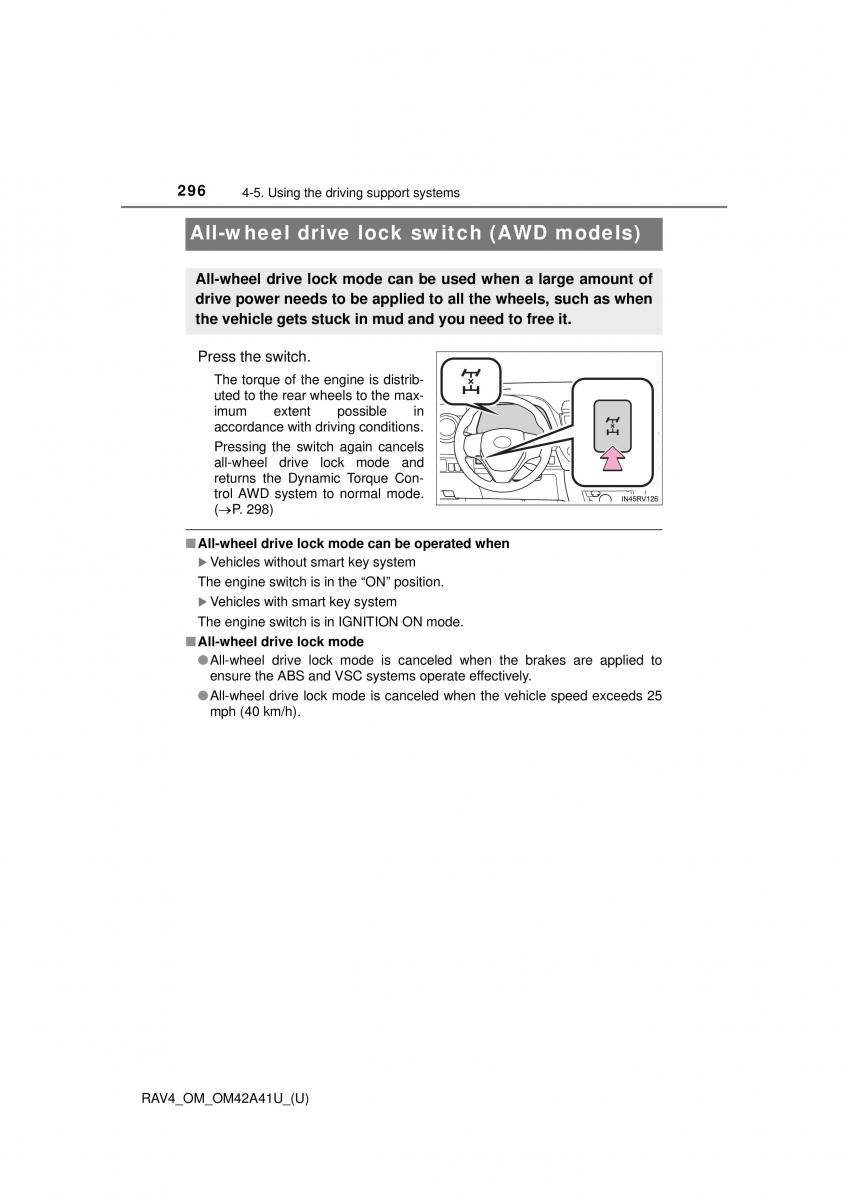 Toyota RAV4 IV 4 owners manual / page 296