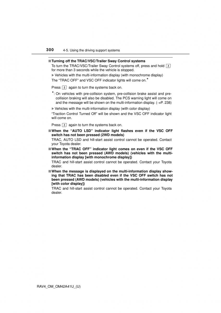 Toyota RAV4 IV 4 owners manual / page 300