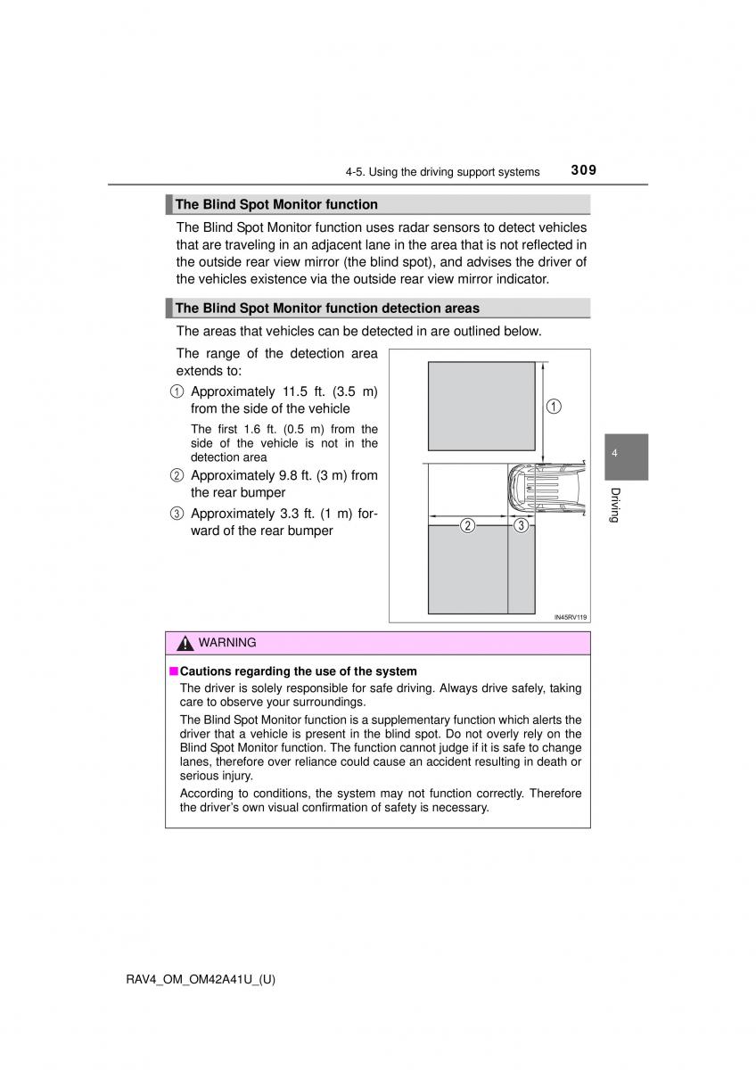 Toyota RAV4 IV 4 owners manual / page 309