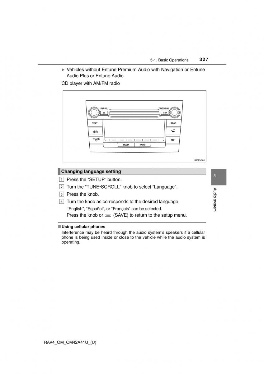 Toyota RAV4 IV 4 owners manual / page 327