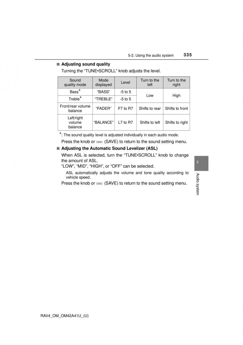 Toyota RAV4 IV 4 owners manual / page 335