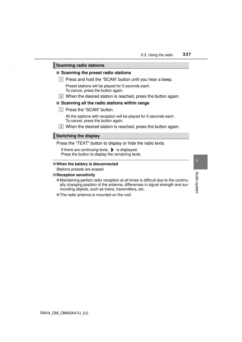 Toyota RAV4 IV 4 owners manual / page 337