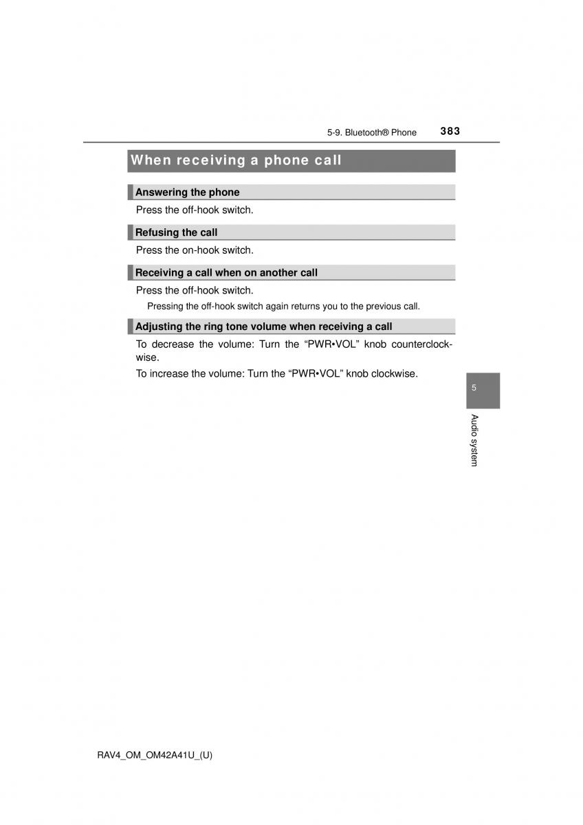 Toyota RAV4 IV 4 owners manual / page 383