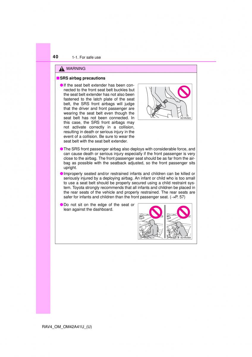 Toyota RAV4 IV 4 owners manual / page 40