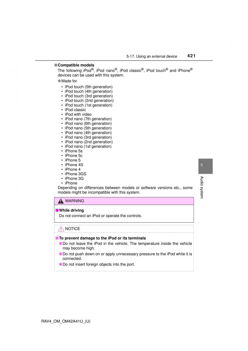 Toyota RAV4 IV 4 owners manual / page 421