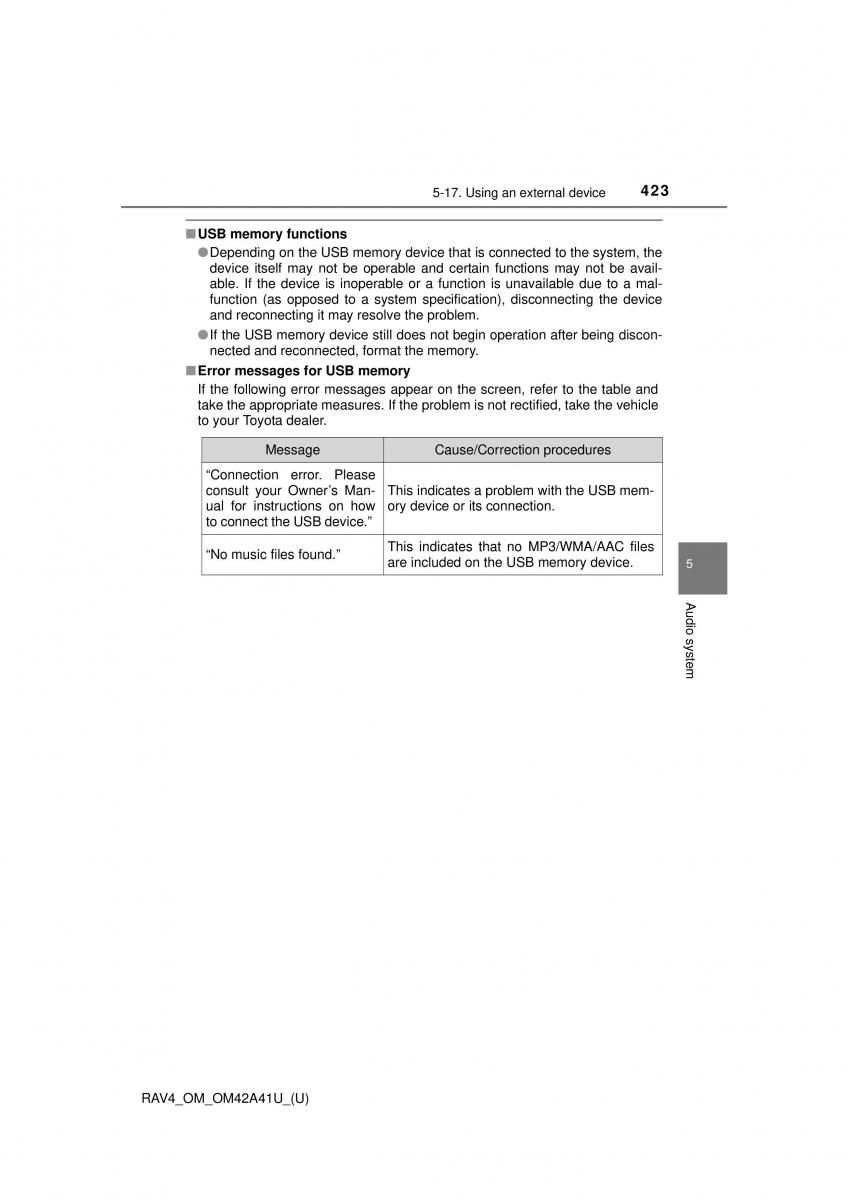 Toyota RAV4 IV 4 owners manual / page 423