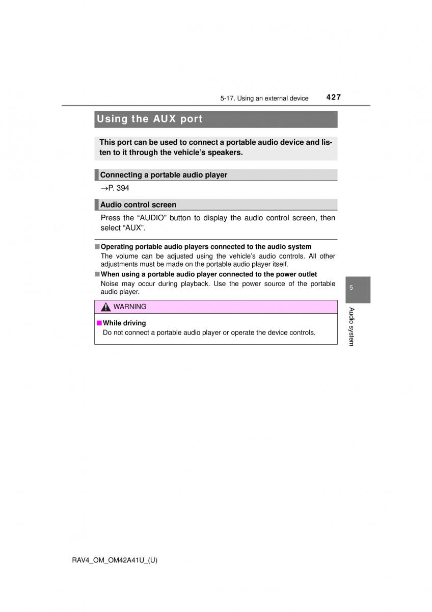 Toyota RAV4 IV 4 owners manual / page 427