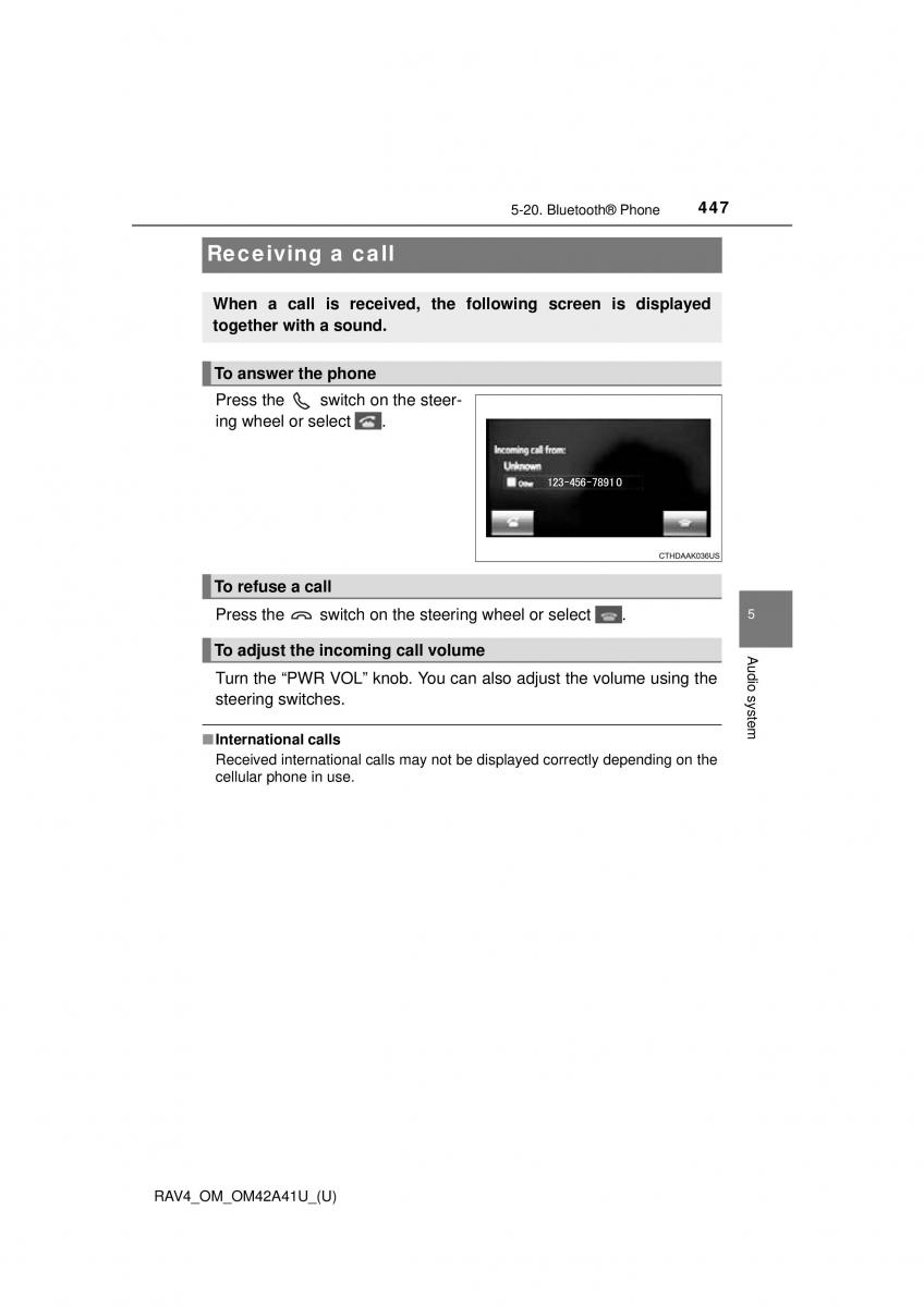 Toyota RAV4 IV 4 owners manual / page 447