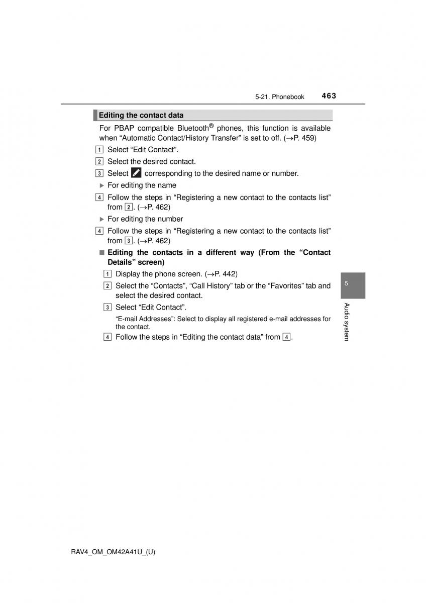 Toyota RAV4 IV 4 owners manual / page 463