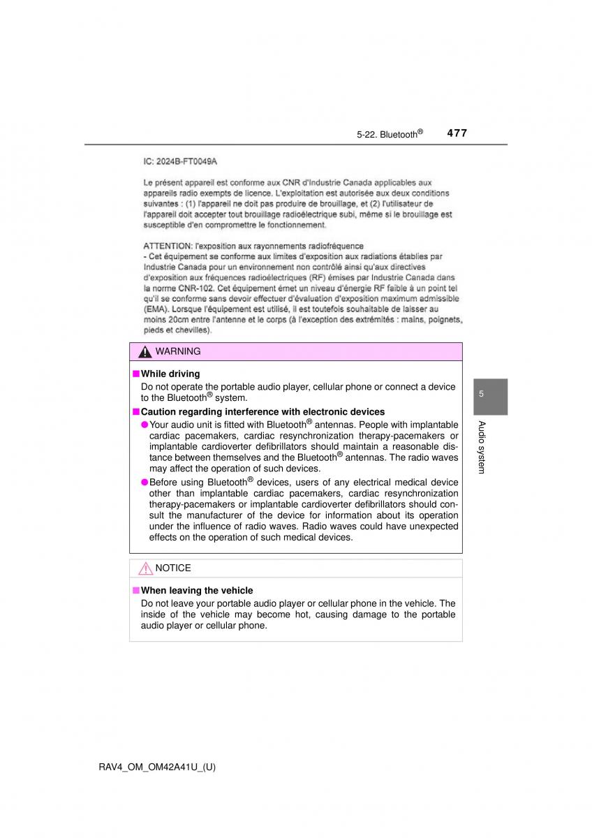 Toyota RAV4 IV 4 owners manual / page 477