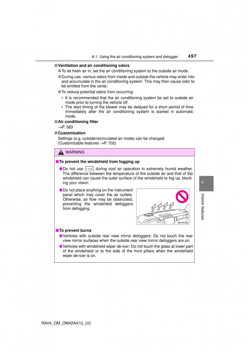 Toyota RAV4 IV 4 owners manual / page 497