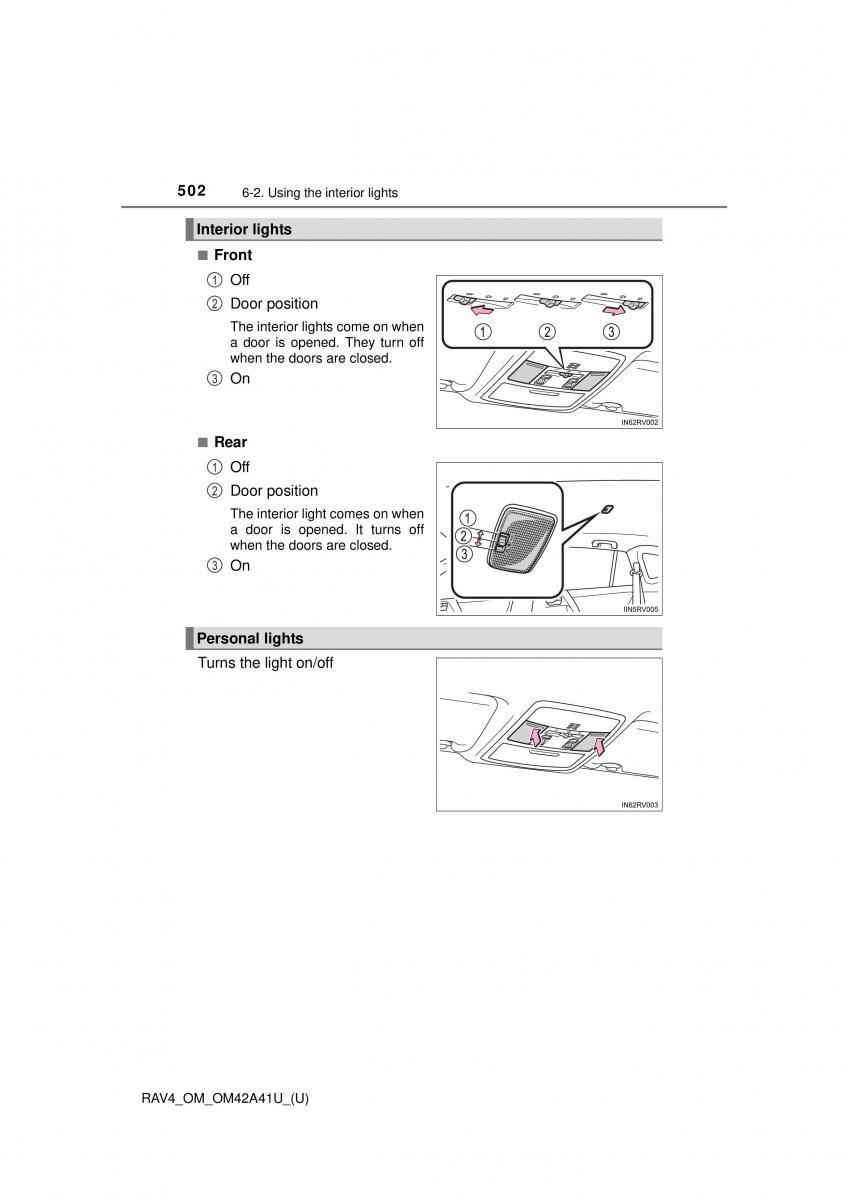 Toyota RAV4 IV 4 owners manual / page 502