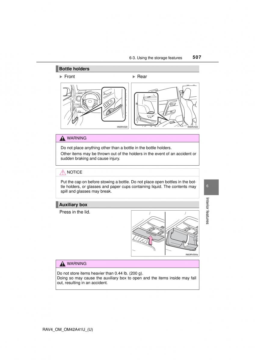 Toyota RAV4 IV 4 owners manual / page 507