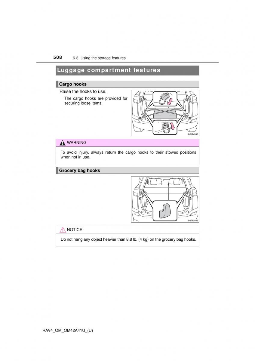 Toyota RAV4 IV 4 owners manual / page 508